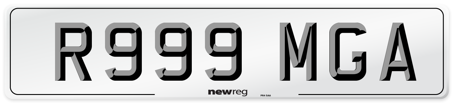 R999 MGA Number Plate from New Reg